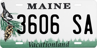 ME license plate 3606SA