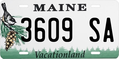 ME license plate 3609SA
