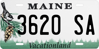 ME license plate 3620SA