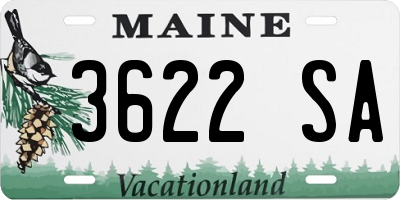 ME license plate 3622SA