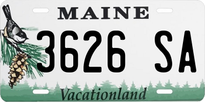 ME license plate 3626SA