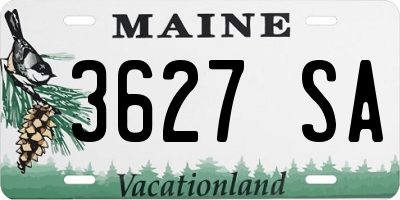 ME license plate 3627SA