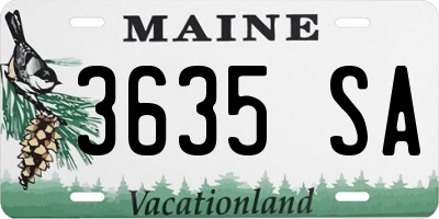 ME license plate 3635SA