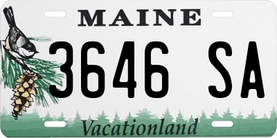 ME license plate 3646SA
