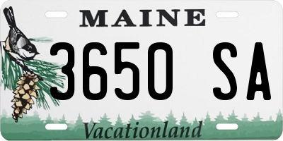 ME license plate 3650SA
