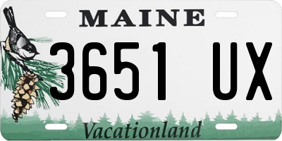 ME license plate 3651UX