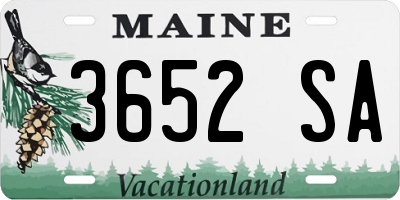 ME license plate 3652SA