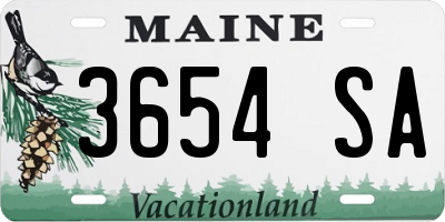 ME license plate 3654SA