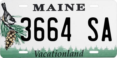 ME license plate 3664SA