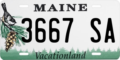 ME license plate 3667SA