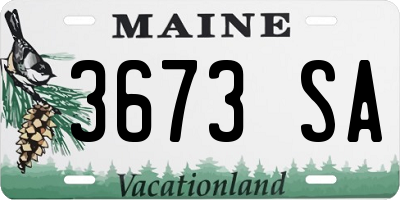 ME license plate 3673SA