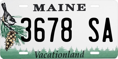 ME license plate 3678SA