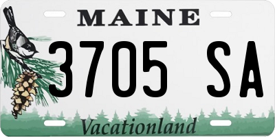ME license plate 3705SA