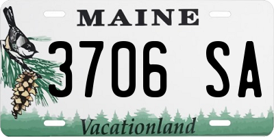 ME license plate 3706SA