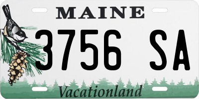 ME license plate 3756SA