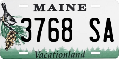 ME license plate 3768SA