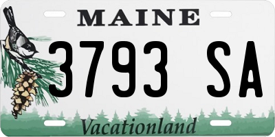 ME license plate 3793SA