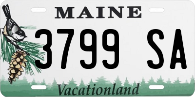 ME license plate 3799SA