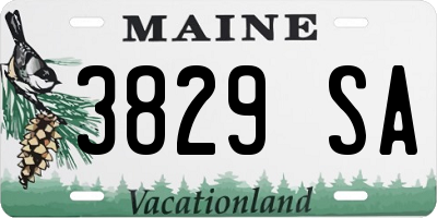 ME license plate 3829SA