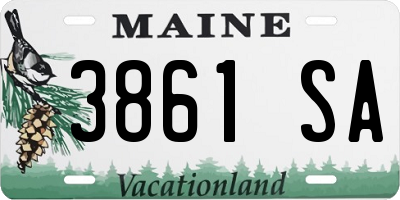 ME license plate 3861SA
