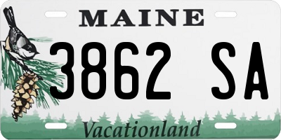 ME license plate 3862SA
