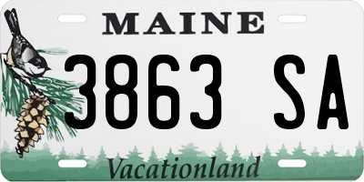 ME license plate 3863SA