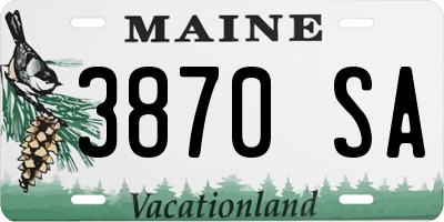 ME license plate 3870SA