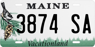 ME license plate 3874SA