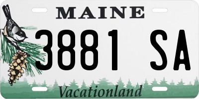 ME license plate 3881SA