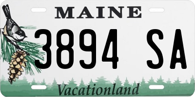 ME license plate 3894SA