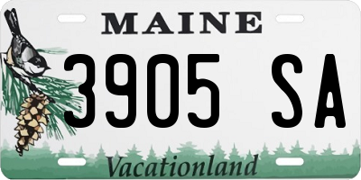 ME license plate 3905SA