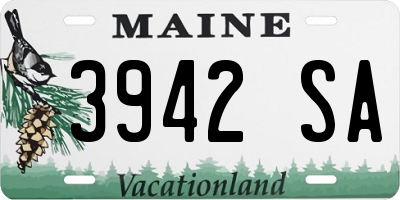 ME license plate 3942SA