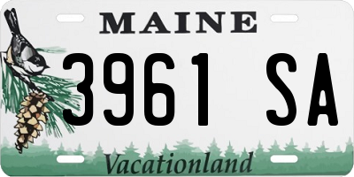 ME license plate 3961SA
