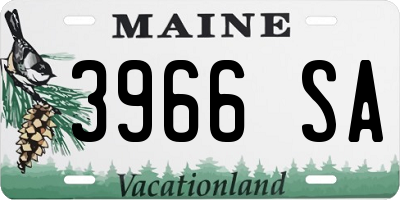 ME license plate 3966SA