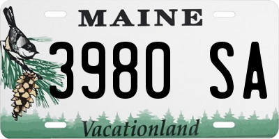 ME license plate 3980SA