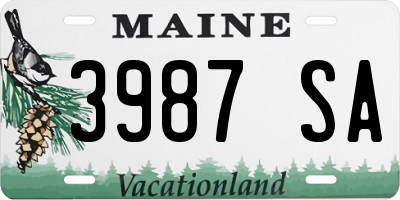 ME license plate 3987SA