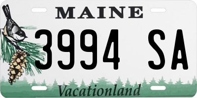 ME license plate 3994SA