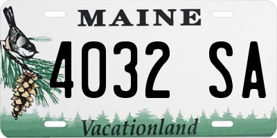 ME license plate 4032SA