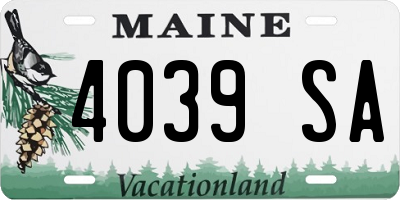 ME license plate 4039SA