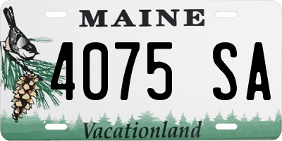 ME license plate 4075SA