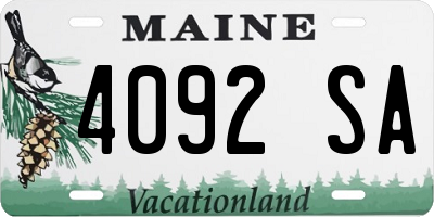 ME license plate 4092SA