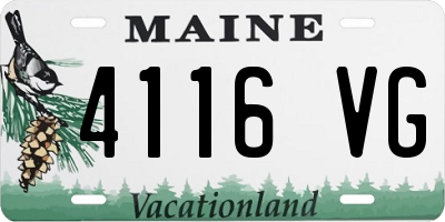 ME license plate 4116VG