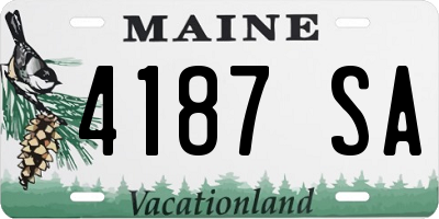 ME license plate 4187SA