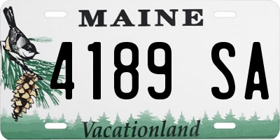ME license plate 4189SA