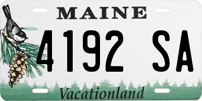 ME license plate 4192SA