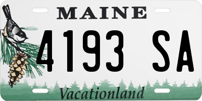 ME license plate 4193SA