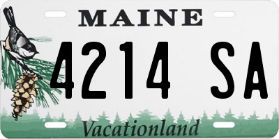 ME license plate 4214SA
