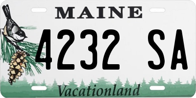 ME license plate 4232SA