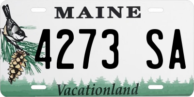 ME license plate 4273SA