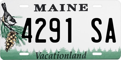ME license plate 4291SA